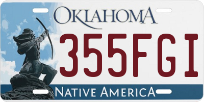 OK license plate 355FGI