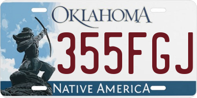 OK license plate 355FGJ