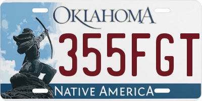 OK license plate 355FGT
