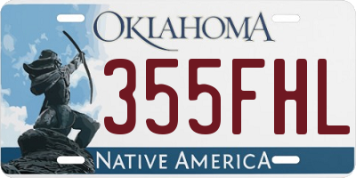 OK license plate 355FHL