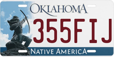 OK license plate 355FIJ