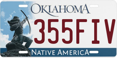 OK license plate 355FIV