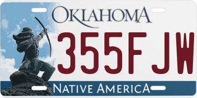 OK license plate 355FJW