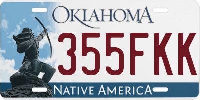 OK license plate 355FKK