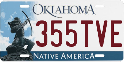 OK license plate 355TVE