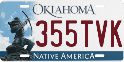OK license plate 355TVK
