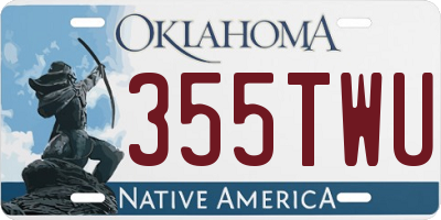 OK license plate 355TWU
