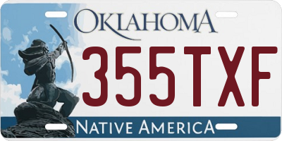 OK license plate 355TXF