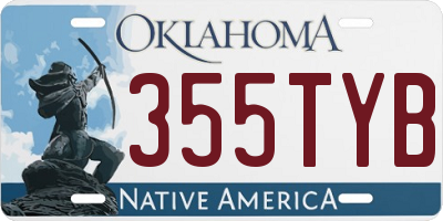 OK license plate 355TYB