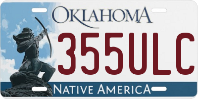 OK license plate 355ULC