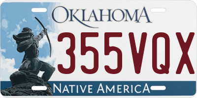 OK license plate 355VQX