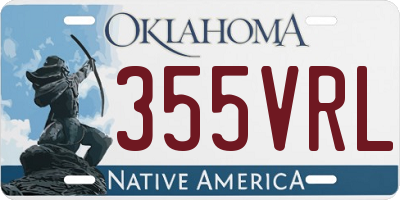 OK license plate 355VRL