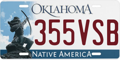 OK license plate 355VSB