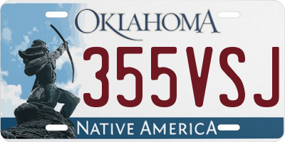 OK license plate 355VSJ