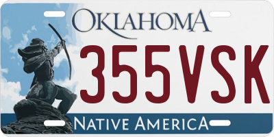 OK license plate 355VSK