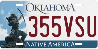 OK license plate 355VSU