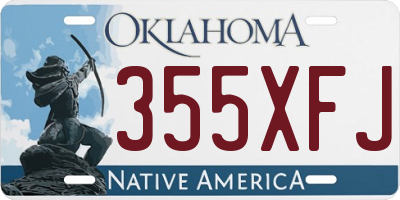 OK license plate 355XFJ