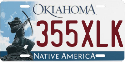 OK license plate 355XLK