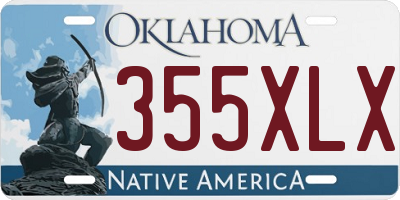 OK license plate 355XLX