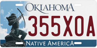 OK license plate 355XOA