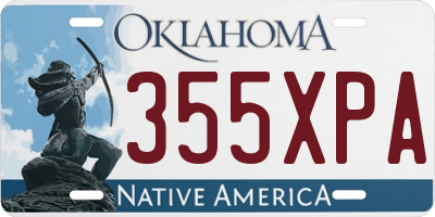 OK license plate 355XPA
