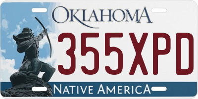 OK license plate 355XPD