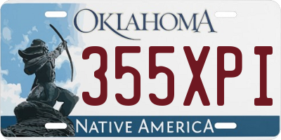 OK license plate 355XPI