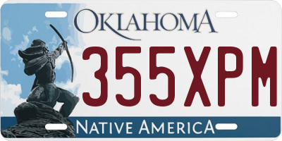 OK license plate 355XPM