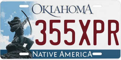 OK license plate 355XPR