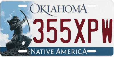 OK license plate 355XPW