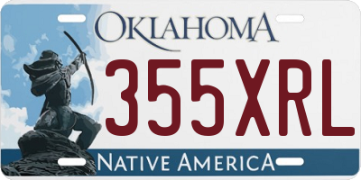 OK license plate 355XRL