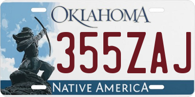 OK license plate 355ZAJ