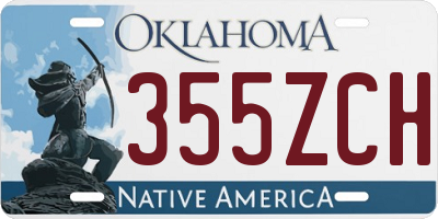 OK license plate 355ZCH
