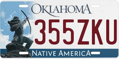 OK license plate 355ZKU