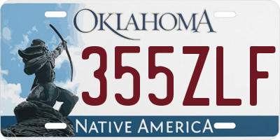 OK license plate 355ZLF