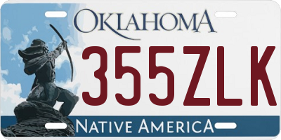OK license plate 355ZLK