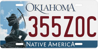 OK license plate 355ZOC