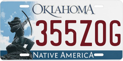 OK license plate 355ZOG
