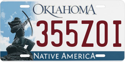 OK license plate 355ZOI