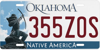 OK license plate 355ZOS