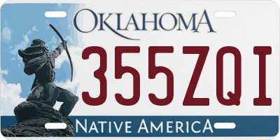 OK license plate 355ZQI