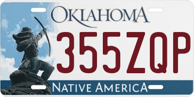 OK license plate 355ZQP
