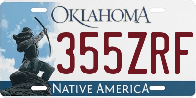 OK license plate 355ZRF