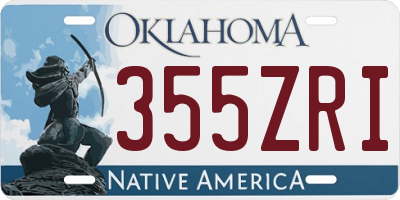 OK license plate 355ZRI