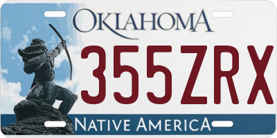 OK license plate 355ZRX