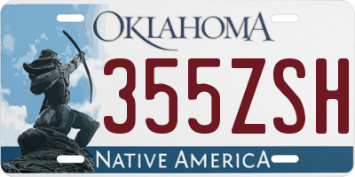 OK license plate 355ZSH