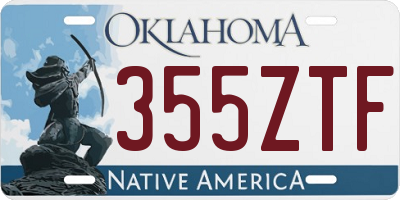 OK license plate 355ZTF