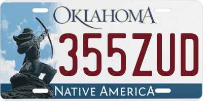 OK license plate 355ZUD