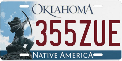 OK license plate 355ZUE