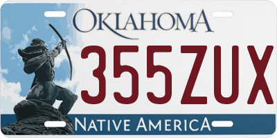 OK license plate 355ZUX